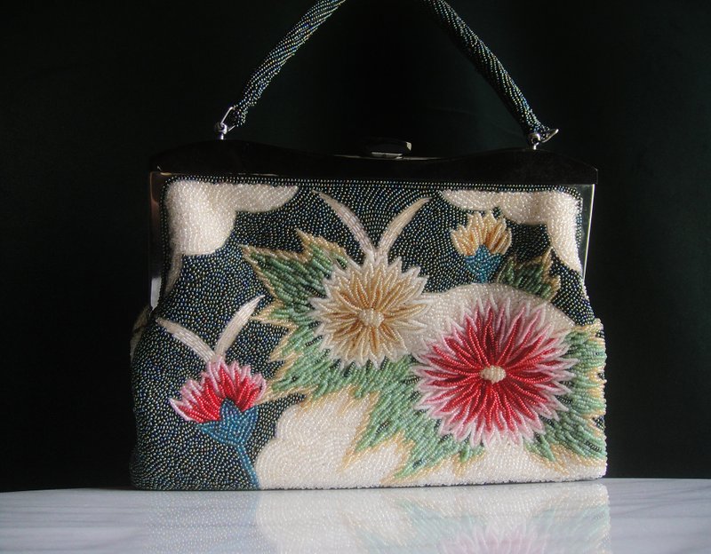 【老时光 OLD-TIME】早期二手台湾制手工制贵夫人珠珠包 - 手提包/手提袋 - 其他材质 多色