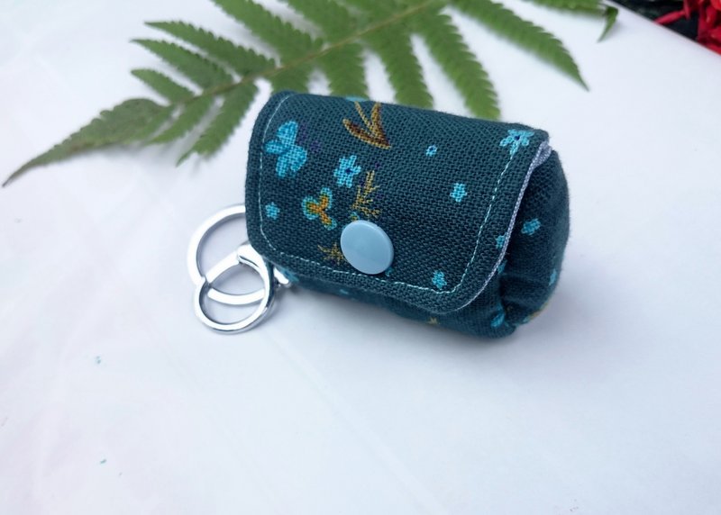 迷你零钱包钥匙圈 吊饰 - 钥匙链/钥匙包 - 棉．麻 绿色