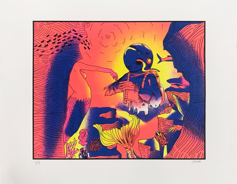 宇航员系列丝网版画/X星球 X Planet - 海报/装饰画/版画 - 纸 多色