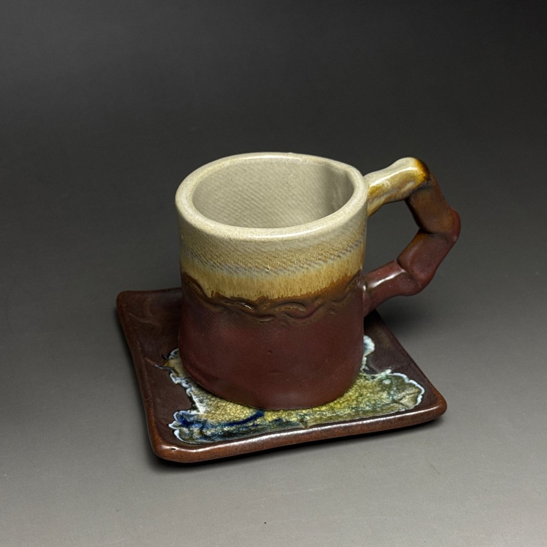 台湾【手作HandMade】侘寂の咖啡杯组柒 - 咖啡杯/马克杯 - 陶 咖啡色