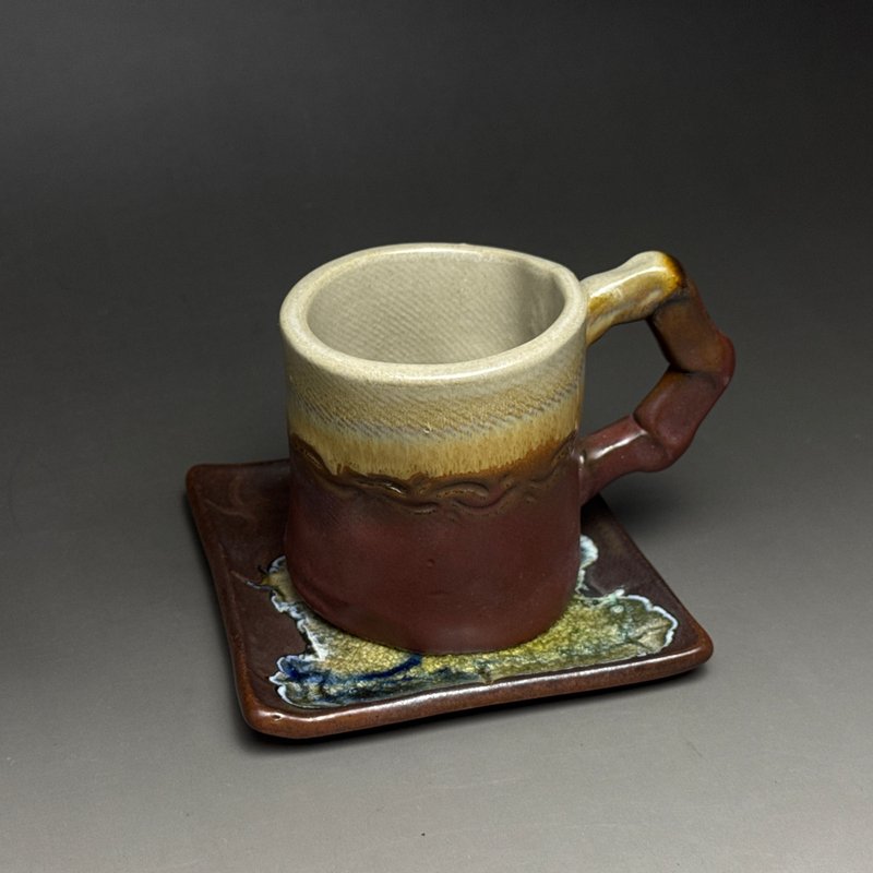 台湾【手作HandMade】侘寂の咖啡杯组柒 - 咖啡杯/马克杯 - 陶 咖啡色