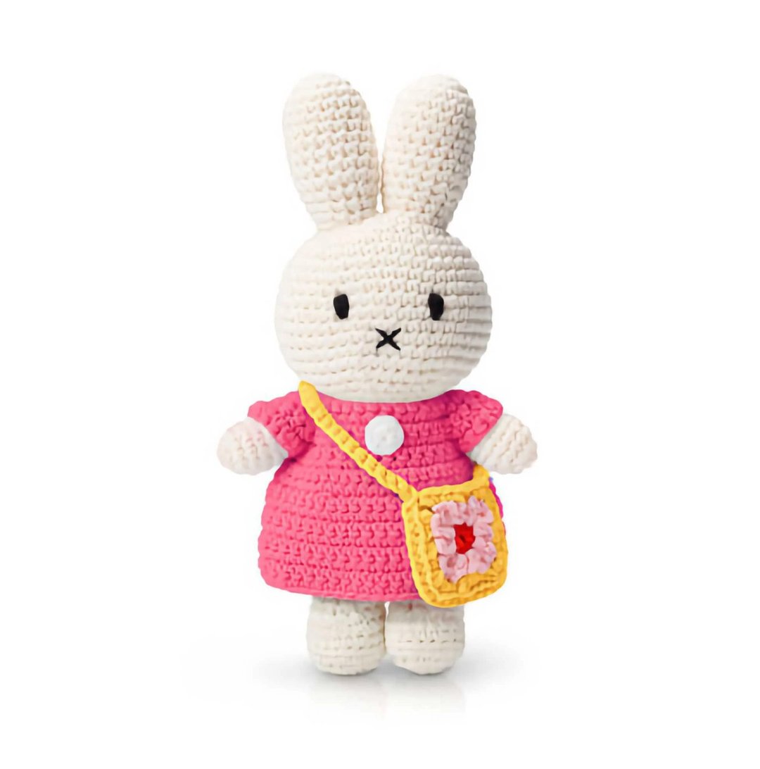 Miffy 米飞儿手工制粉红色裙和花花袋 - 玩具/玩偶 - 棉．麻 多色
