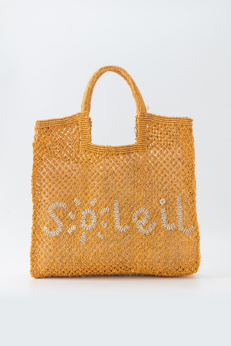 【The Jacksons】Soleil 字母包-Stella-Honey / L - 手提包/手提袋 - 棉．麻 多色