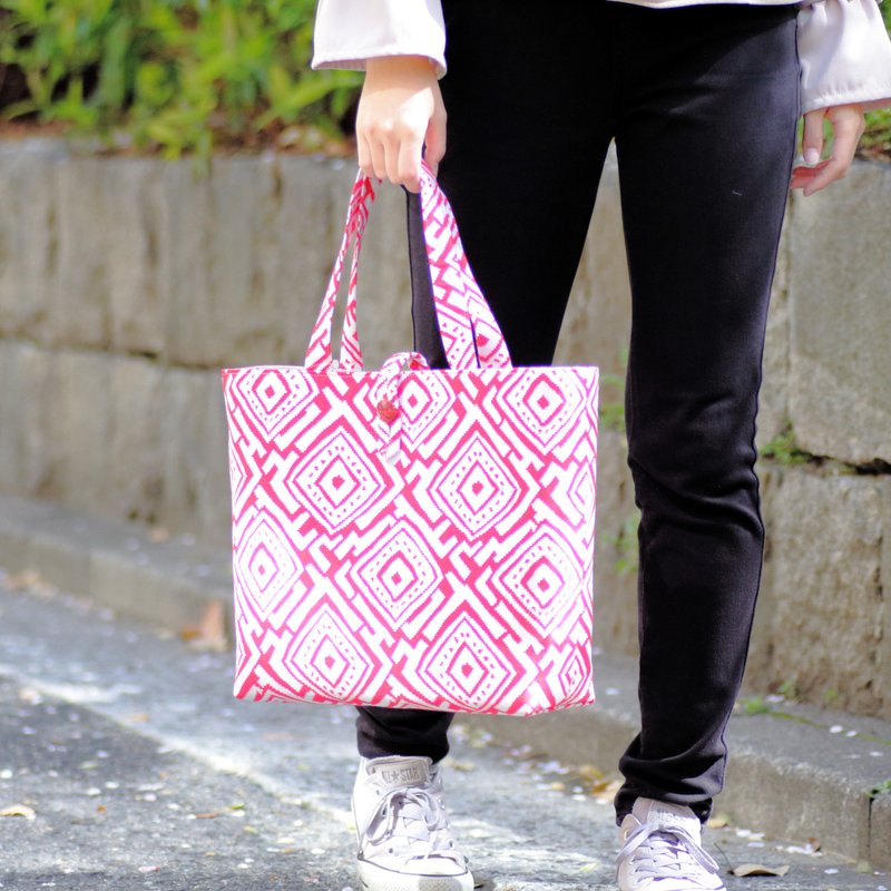 2way 几何图案托特包带迷你小袋 - 手提包/手提袋 - 其他材质 红色