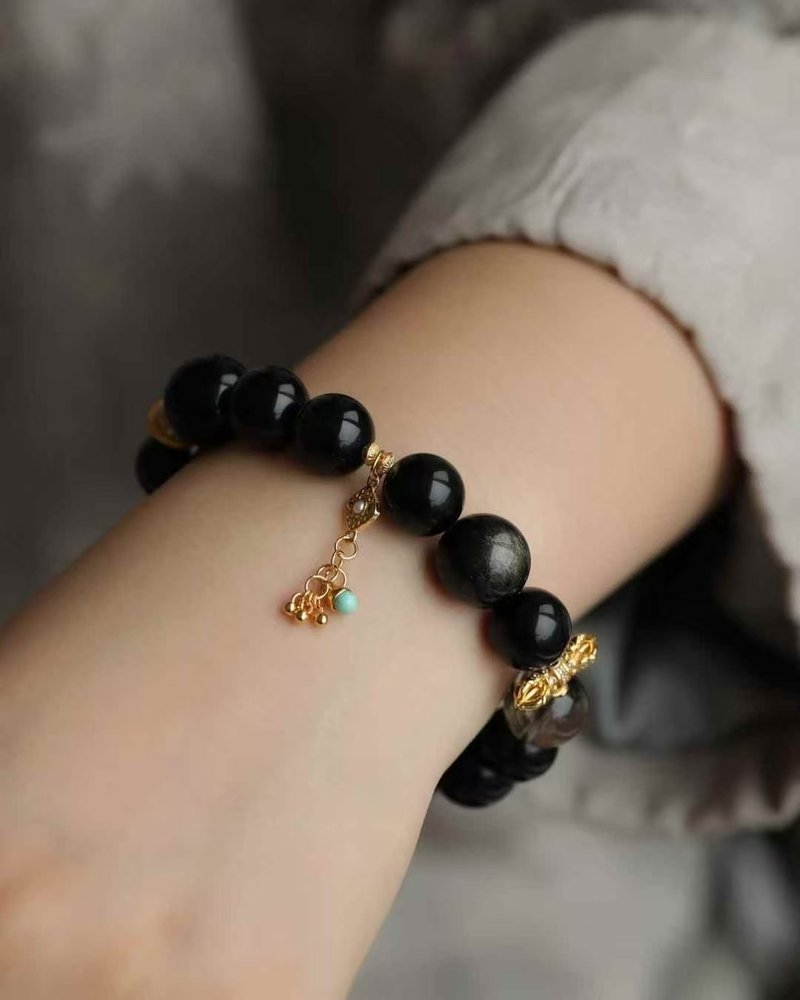 精品 天然黑曜石 Z-20250917-517 - 手链/手环 - 宝石 