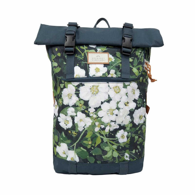 【DOUGHNUT】15寸 防泼水 大后背包 CHRISTOPHER  卷盖式-印花 DP - 后背包/双肩包 - 环保材料 蓝色