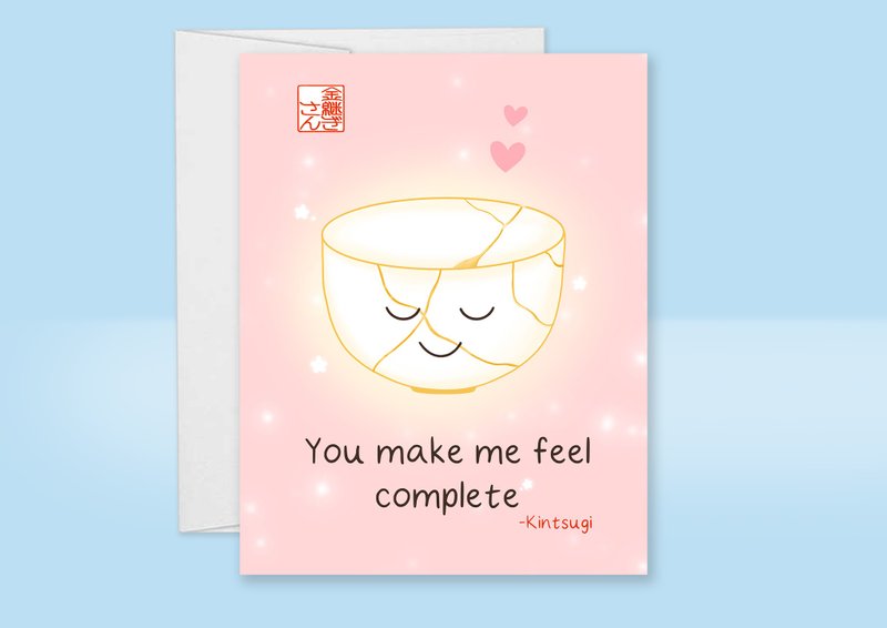茶碗卡 可爱的爱情卡 - 卡片/明信片 - 纸 