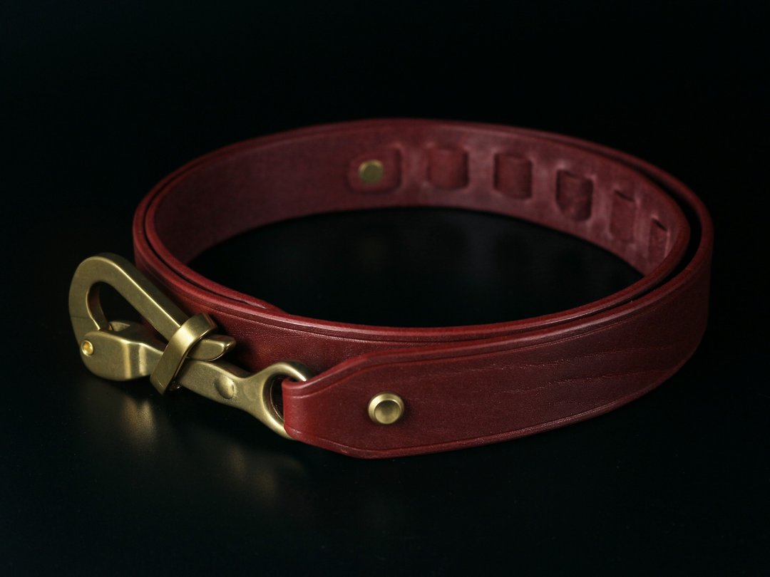 Sailor Belt 水手皮革腰带-红 - 皮带/腰带 - 真皮 红色