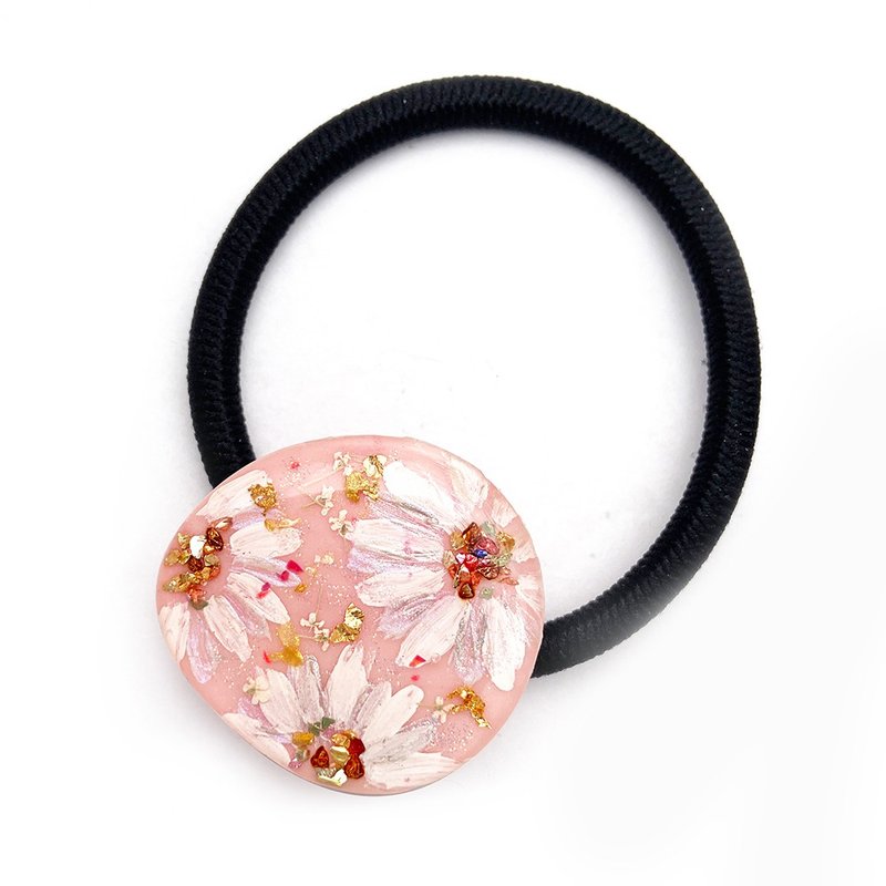 日本树脂 粉红色花朵手绘发圈 - 发饰 - 树脂 粉红色