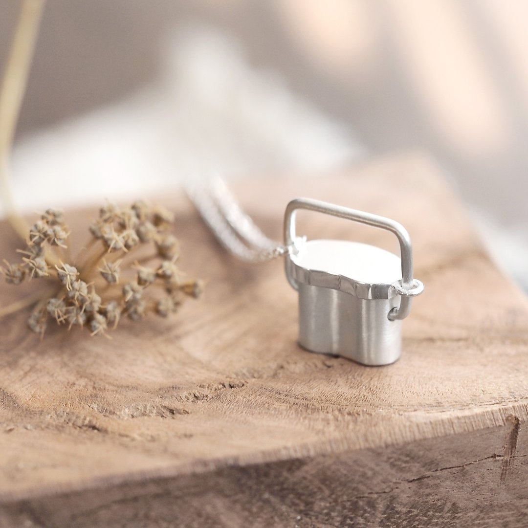 Miniature Mess Tin Men's Necklace Silver 925 - 项链 - 其他金属 蓝色