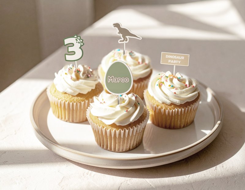 【定制】恐龙冒险之旅蛋糕插卡 | 派对 | 生日 | 纪念日 |布置 - 其他 - 其他材质 多色