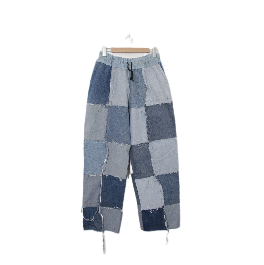 Back to Green-再制拼接裤 复古跳色拼布//r-10 vintage pants - 男士长裤 - 棉 