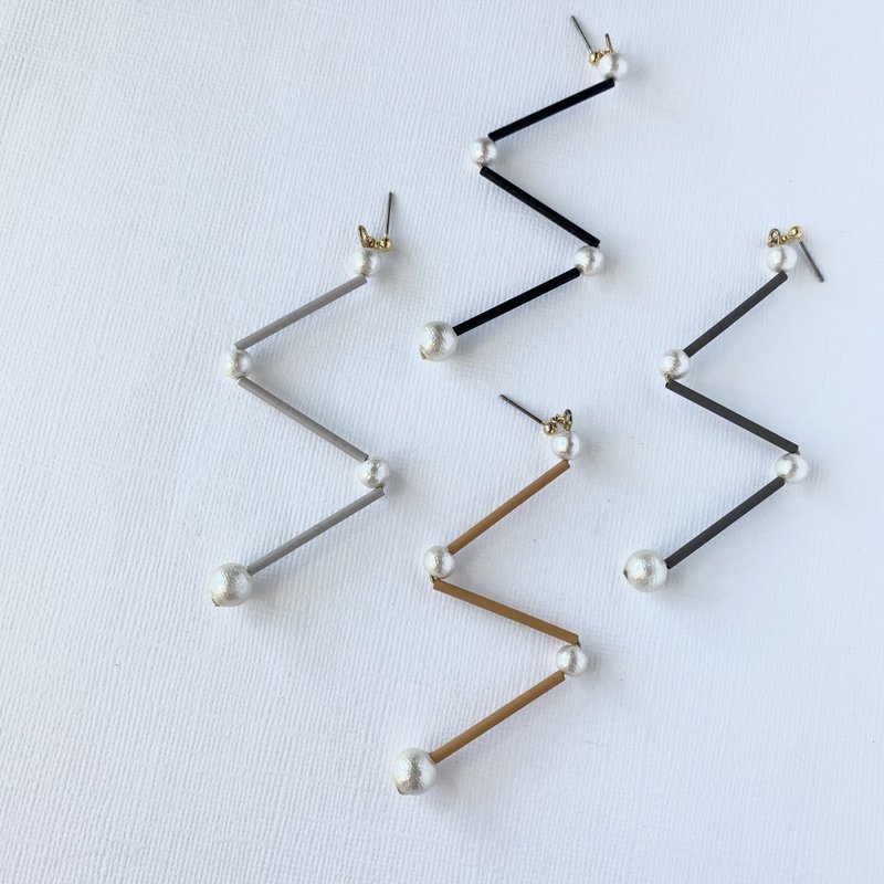 Seiza - 耳环/耳夹 - 其他金属 橘色