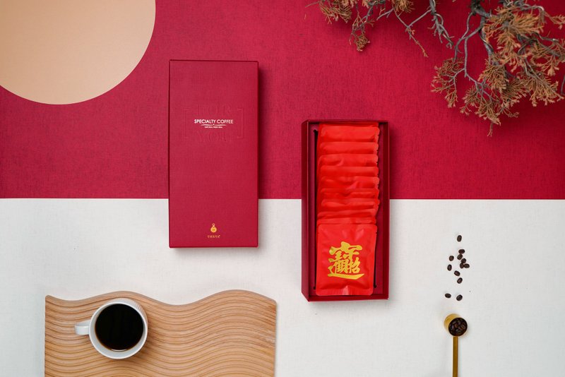 【新年快闪包邮】招财进宝滤挂咖啡/12入 - 咖啡 - 新鲜食材 红色