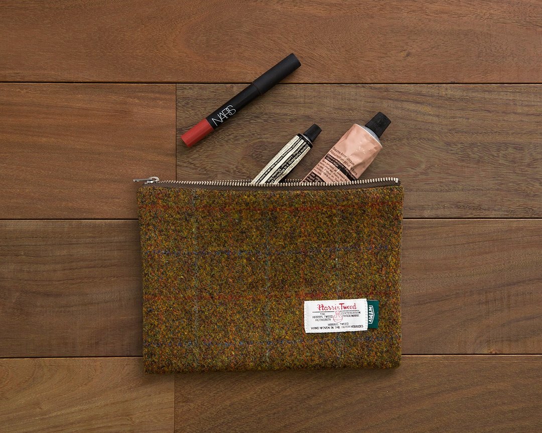 NTMY.Harris Tweed Pouch 哈里斯粗花呢随身收纳包 - 化妆包/杂物包 - 羊毛 咖啡色