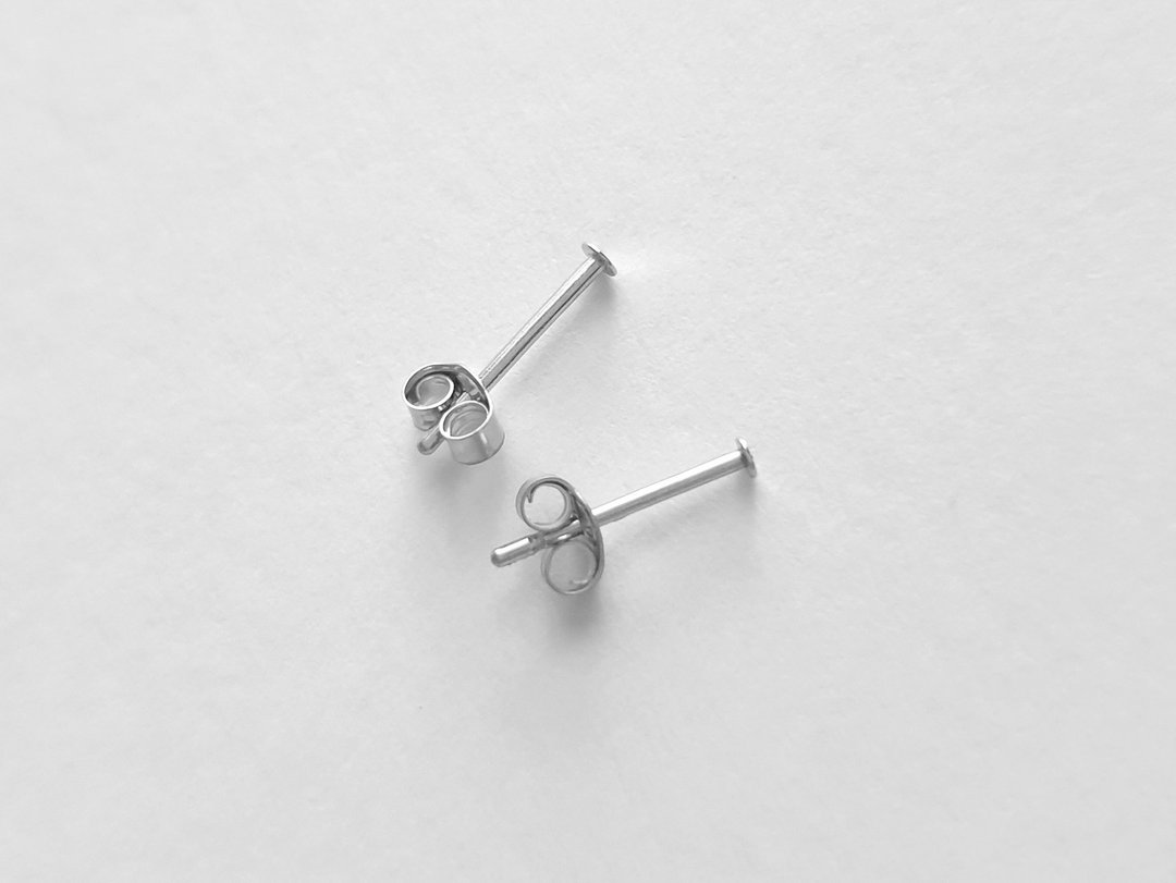 1 mm 超迷你耳环 养耳棒 软骨 耳骨 第二耳洞 SV925/14KGF - 耳环/耳夹 - 纯银 银色