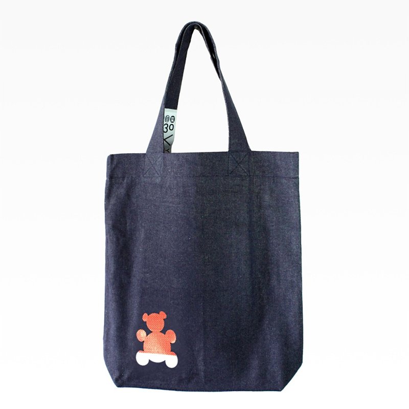 红白蓝330 X 又一山人 - 熊白蓝牛仔布袋 B (小熊) 红色 - 侧背包/斜挎包 - 其他材质 