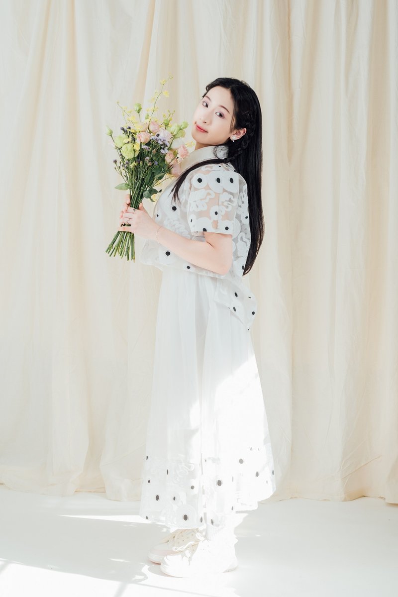 薄纱夏花刺绣连袖衬衫长裙套组 【Pinkoi 线下活动预购】 - 女装衬衫 - 聚酯纤维 白色