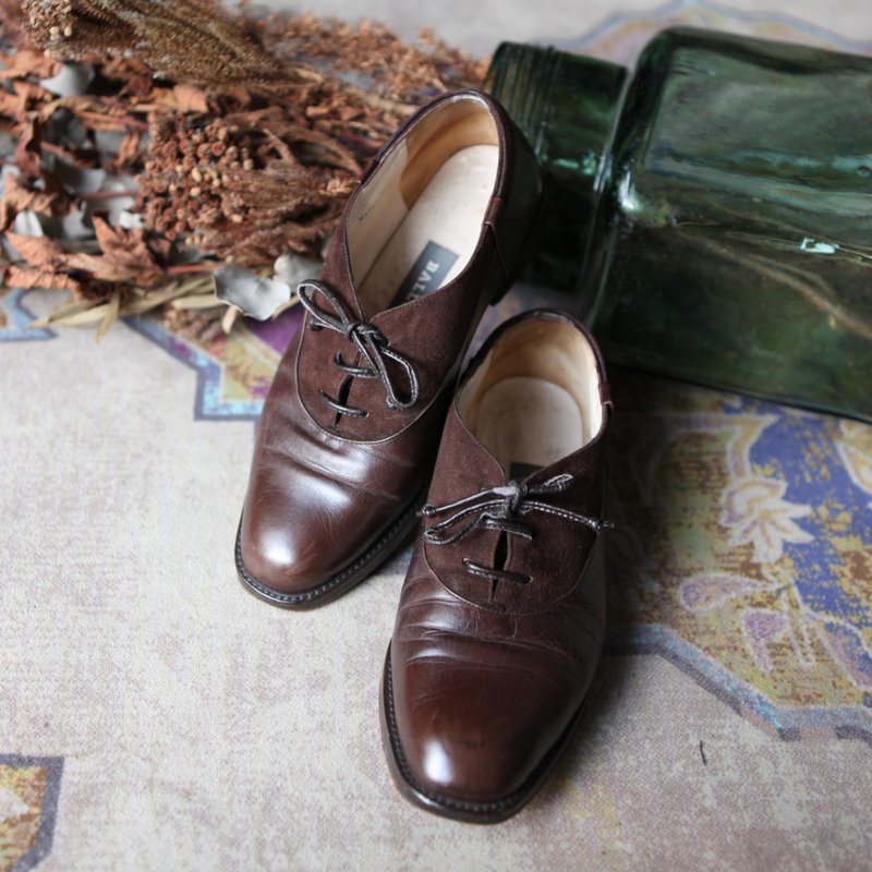 A ROOM MODEL - VINTAGE，Bally深咖啡色低跟皮鞋 / SC-0994 - 女款休闲鞋 - 真皮 咖啡色