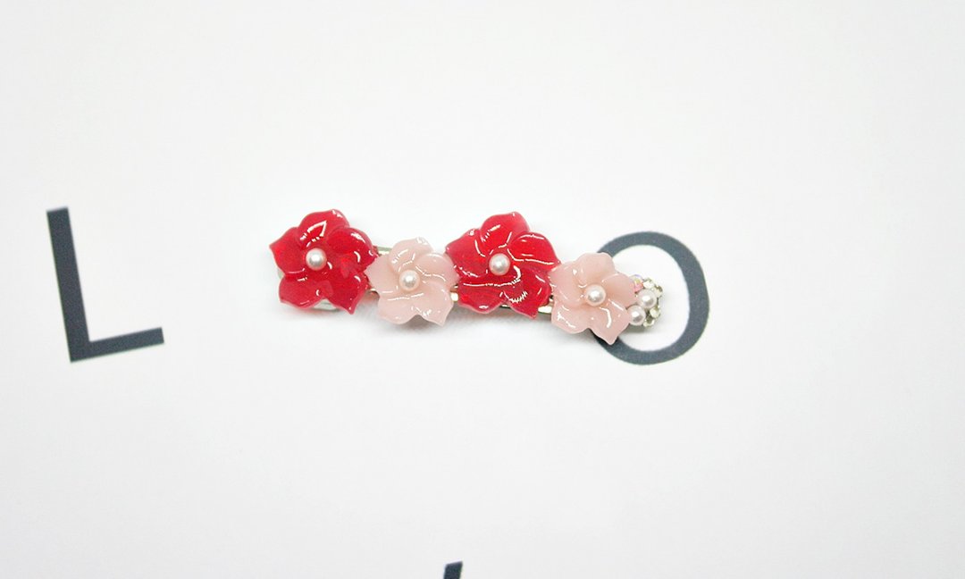 树脂款夹式发夹  #女孩 #女童 #Hair Clip - 发饰 - 树脂 红色