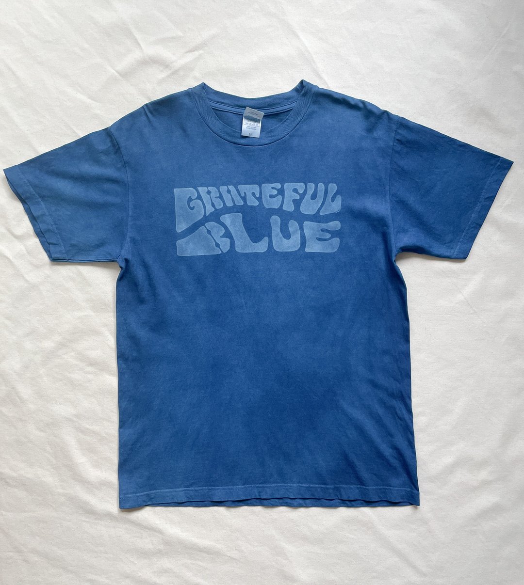 日本制 蓝染 手染 GRATEFUL BLUE 骷髅 绞染 幽灵 Indigo dyed Skull - 中性连帽卫衣/T 恤 - 棉 蓝色