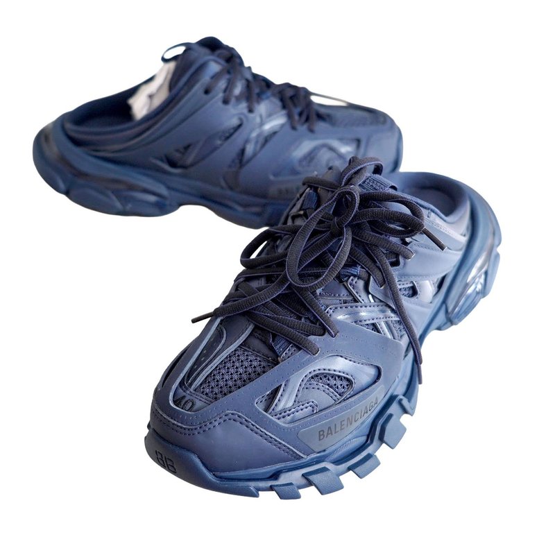 EU40 Sandales en Caoutchouc à Lacets Noires Track Balenciag - 男女凉鞋 - 真皮 蓝色