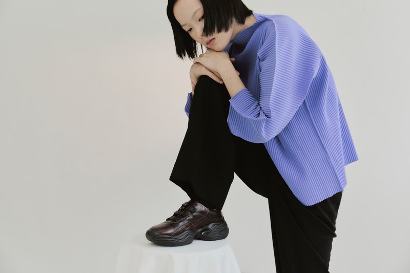 LEBE BERG 运动鞋 - 深茄紫 - 女款运动鞋/球鞋 - 真皮 紫色