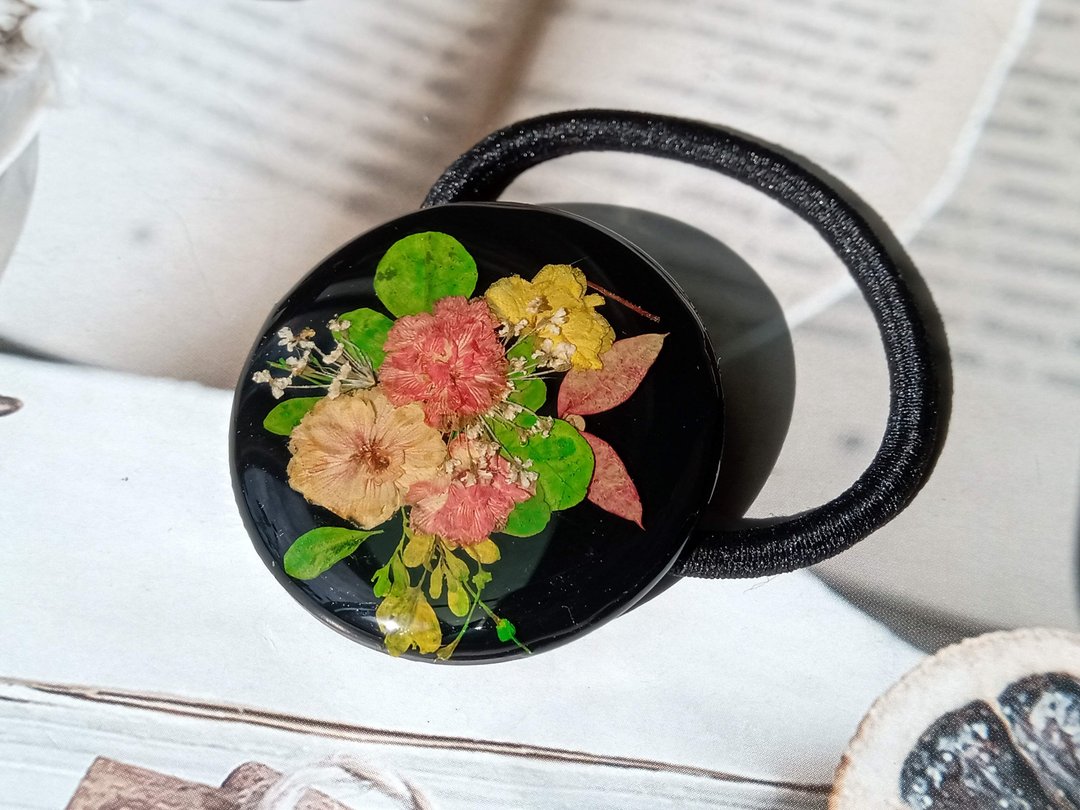 手作押花饰品 | 发带饰品 | 干燥真花发饰 - 发饰 - 树脂 多色