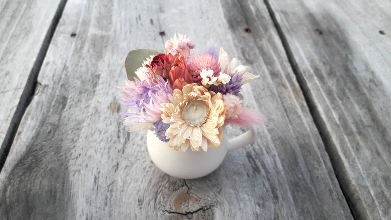 梦幻果色小奶壶||干燥花 小盆花 婚礼小物 手作 毕业季 毕业礼物 - 植栽/盆栽 - 植物．花 粉红色