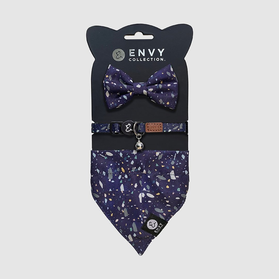 ENVY COLLECTION 猫颈圈 碎石狂想曲三件组 调节式 领结 领巾 - 衣/帽 - 聚酯纤维 多色