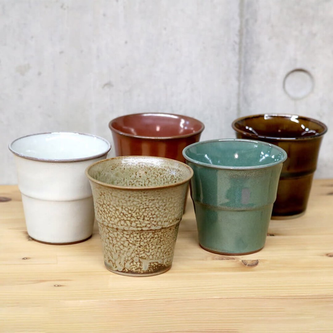 可堆叠的储物杯 大慢杯 茶杯 咖啡杯 茶杯 烧酒杯 啤酒杯 高虎器 - 其他杯子 - 陶 白色