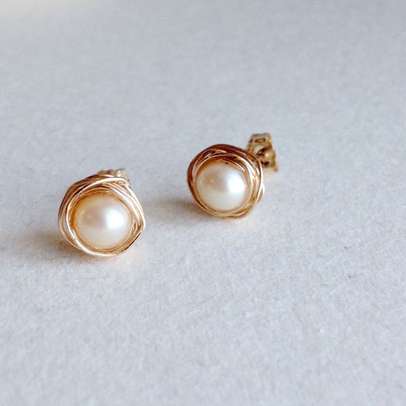 Cocoon earrings OR earrings 329 of the small vintage Pearl - 耳环/耳夹 - 其他材质 白色