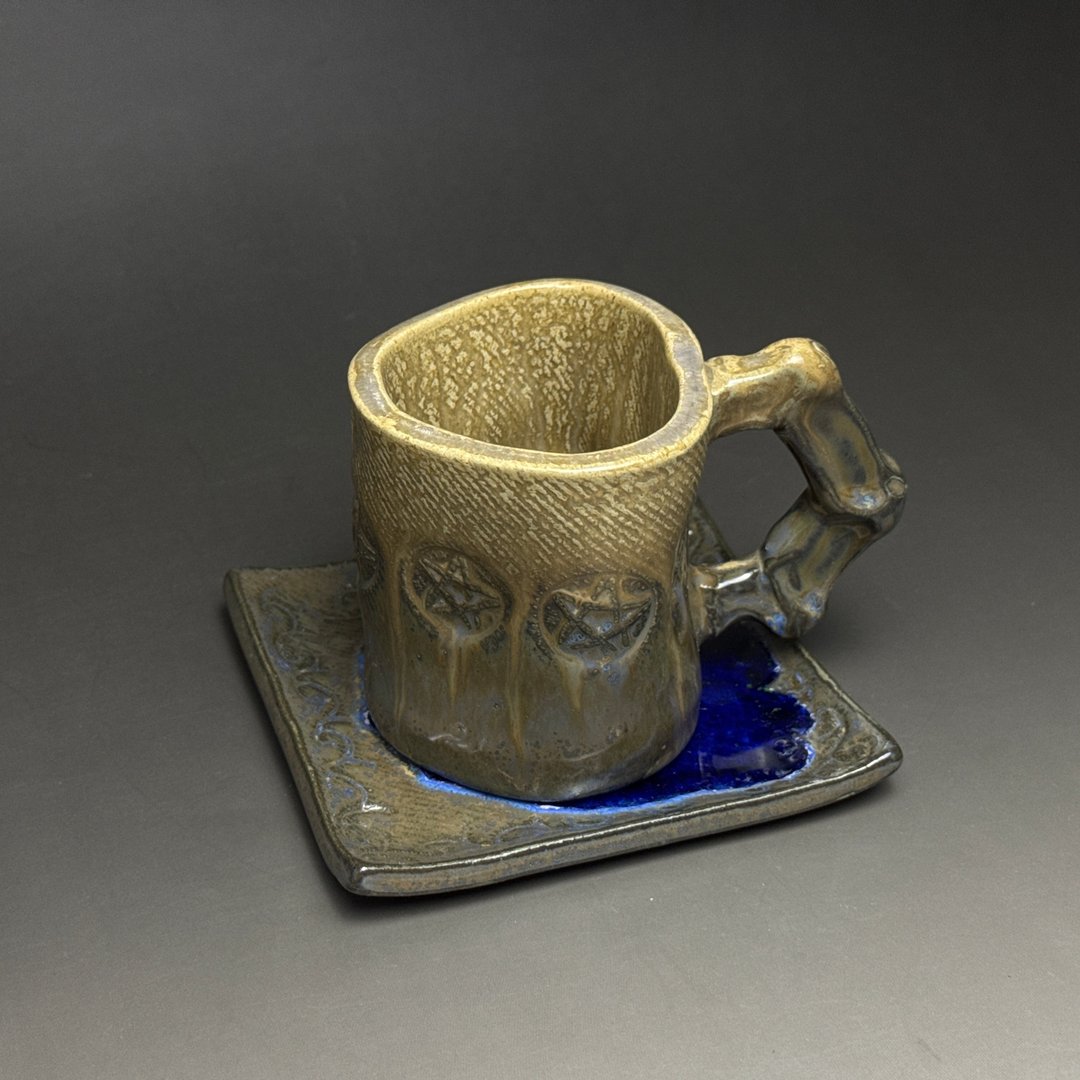 台湾【手作HandMade】侘寂の咖啡杯组肆 - 咖啡杯/马克杯 - 陶 咖啡色