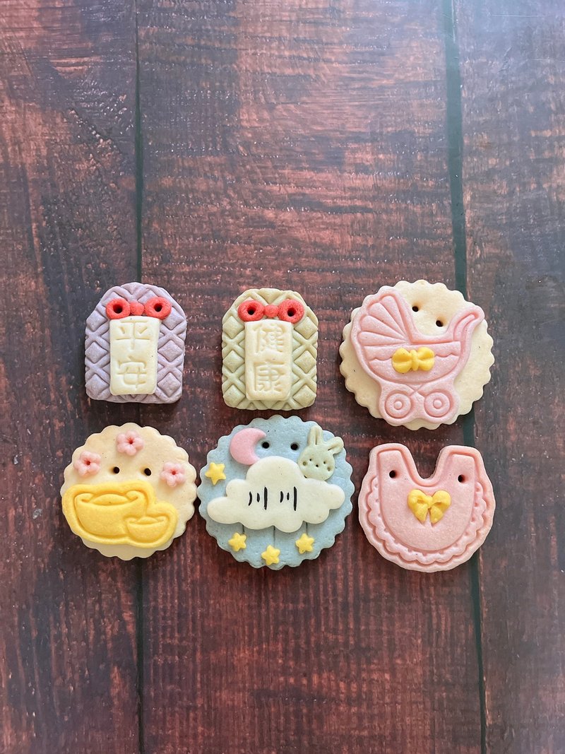 女生 6 片/无糖霜收涎饼干/收口水饼干/4 个月 - 手工饼干 - 新鲜食材 白色