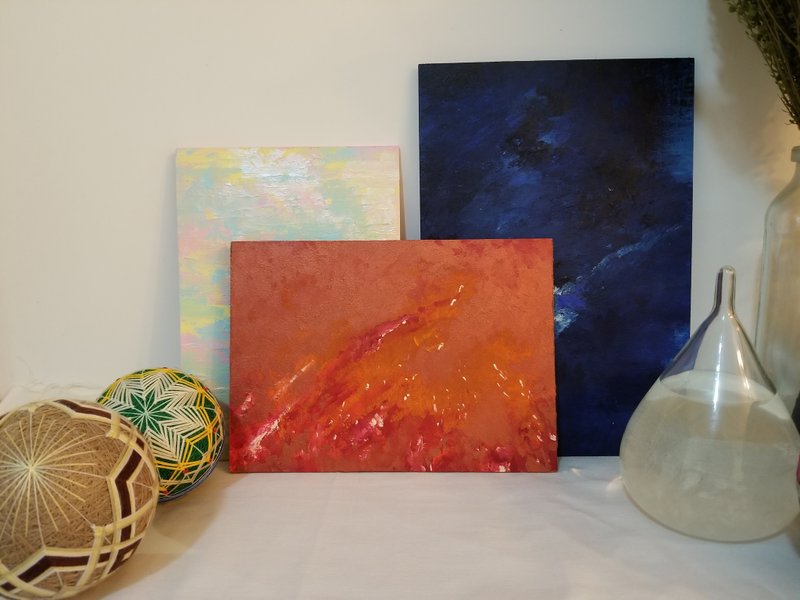画品 手绘 压克力彩 木板画 Acrylic Paint 燎原 - 海报/装饰画/版画 - 颜料 红色