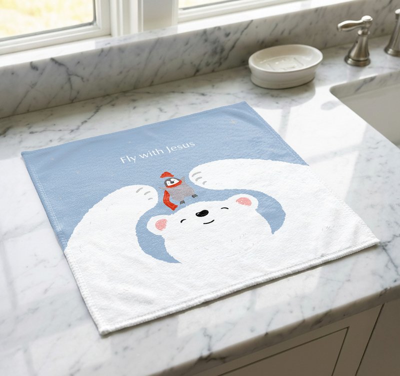 NEW 怀特熊系列方巾-Fly with Jesus - 毛巾浴巾 - 其他人造纤维 