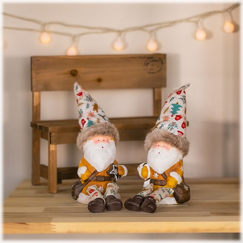 Devalier 圣诞圣诞老人 Tomte 北欧童话时尚室内圣诞装饰品房间特色蒙古包 Tomte 礼物 x 棒 - 摆饰 - 陶 咖啡色