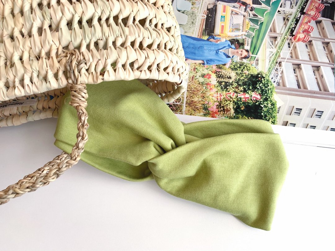 hair band plain green -Tshirt fabric- - 发带/发箍 - 棉 绿色