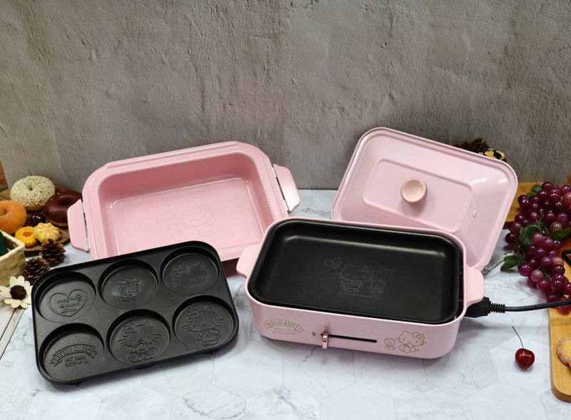 【HELLO KITTY】多功能料理炉组(含六格圆盘+平煎烤盘+料理深锅) - 厨房家电 - 其他金属 