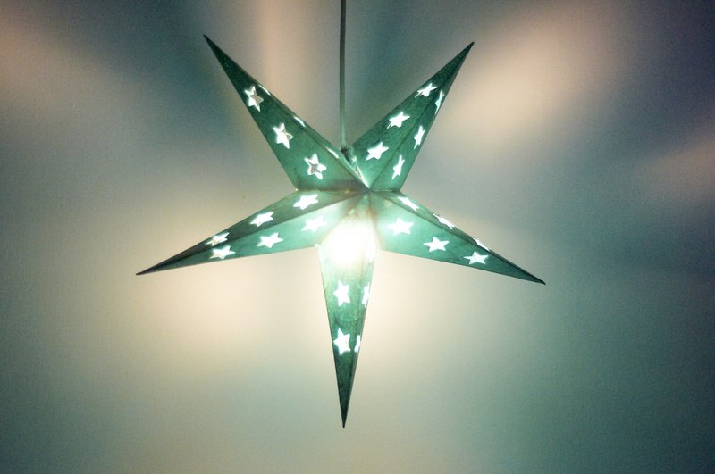 手工纸星星灯/星芒灯/星光灯/折纸灯/夜灯-月光下的星星 星空感 - 灯具/灯饰 - 纸 绿色