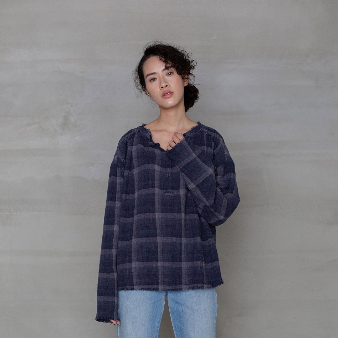 闲逸旅程格纹上衣 Leisure Resort Check Top T350 - 女装上衣 - 棉 多色