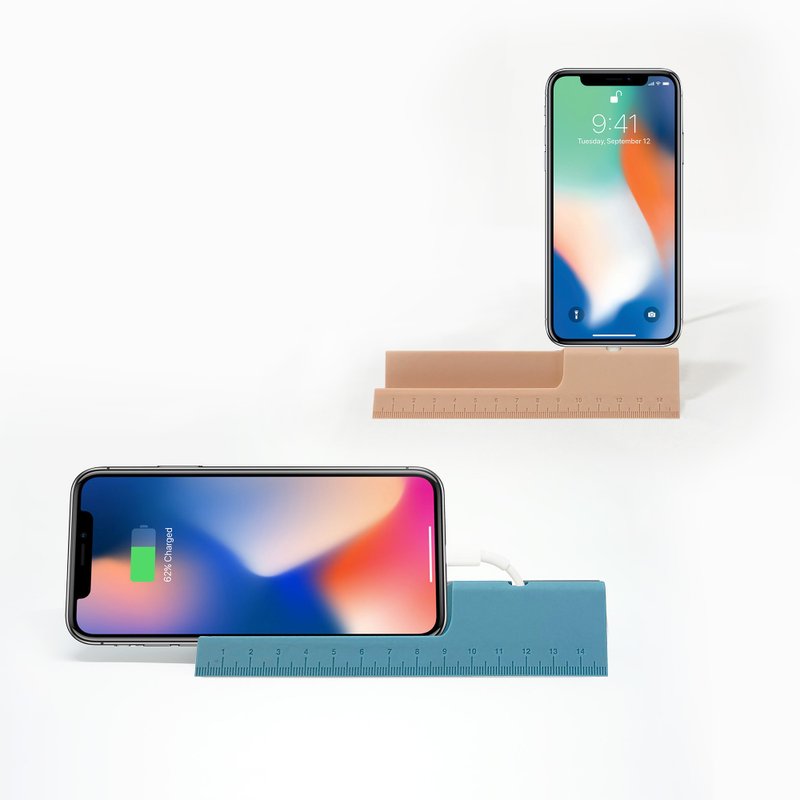 尺子充电器  (灰蓝色 ) - 手机座/防尘塞 - 乳胶 蓝色