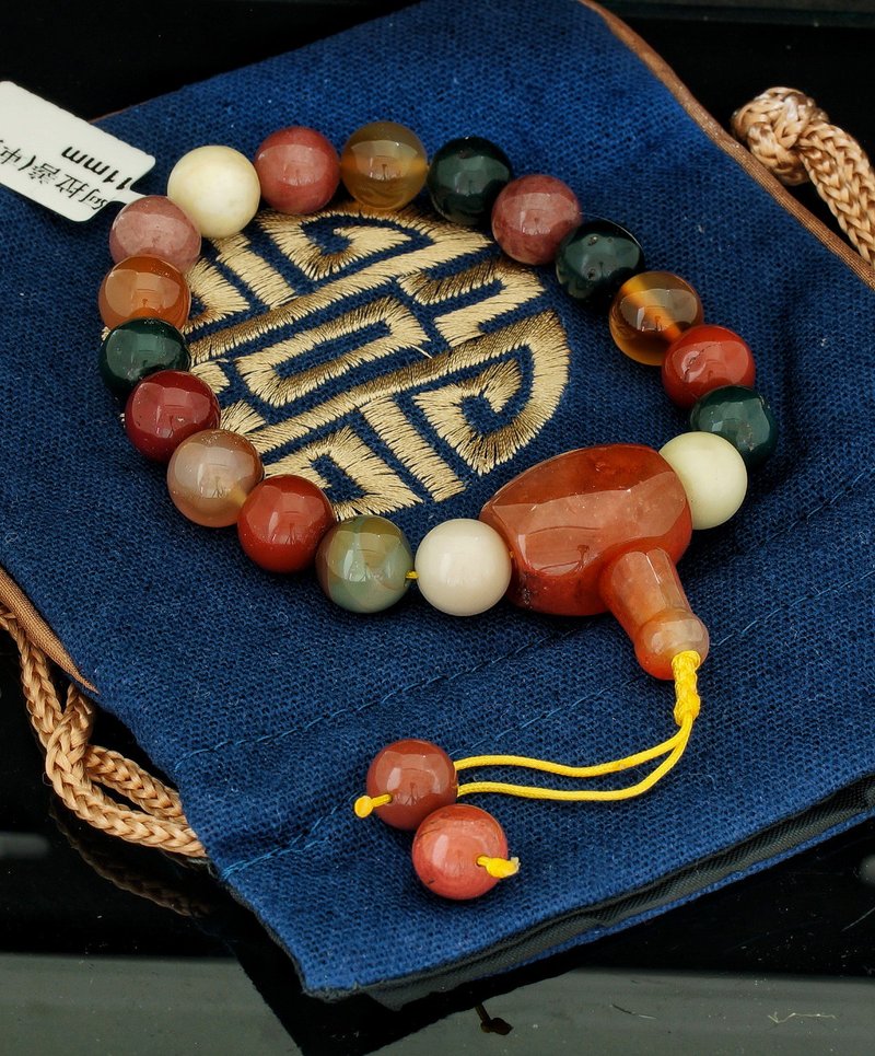 阿拉善玛瑙 11mm 开运路路平安水晶波档车挂-11 - 其他 - 水晶 