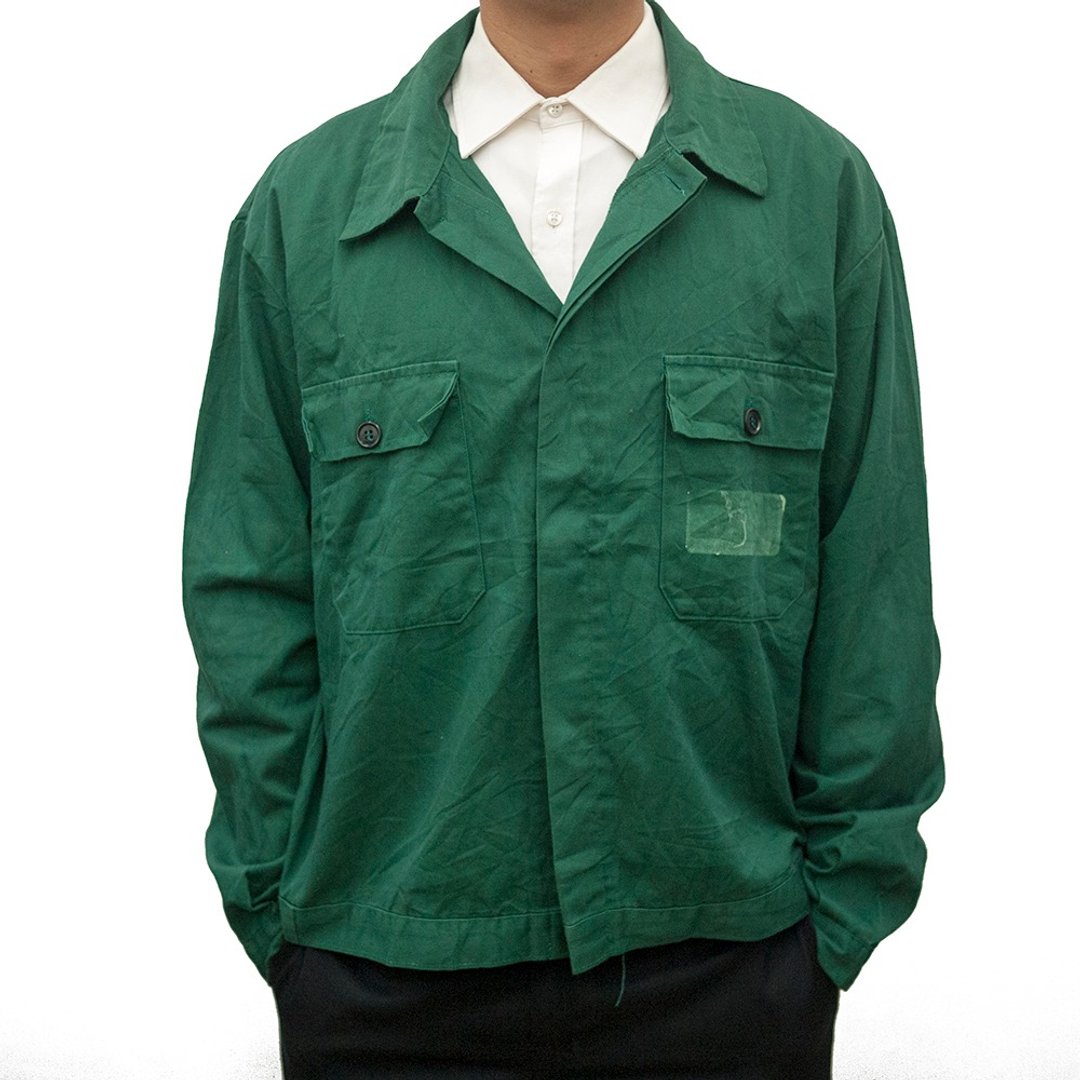 企业版 工作外套 作业服 深绿 古着 二手 汽修 工装 意大利制 - 男装外套 - 棉 绿色