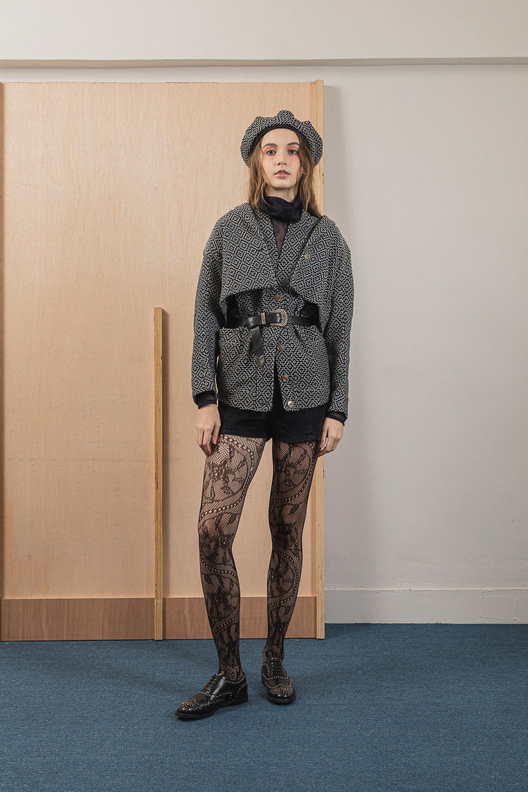 two way motif vest jacket 两件式夹克图腾背心外套 - 女装休闲/机能外套 - 棉．麻 蓝色