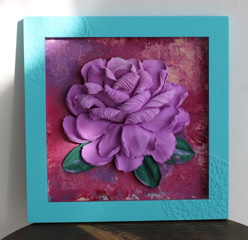 Rose, sculpture painting, home decor, original gift idea. - 墙贴/壁贴 - 其他材质 