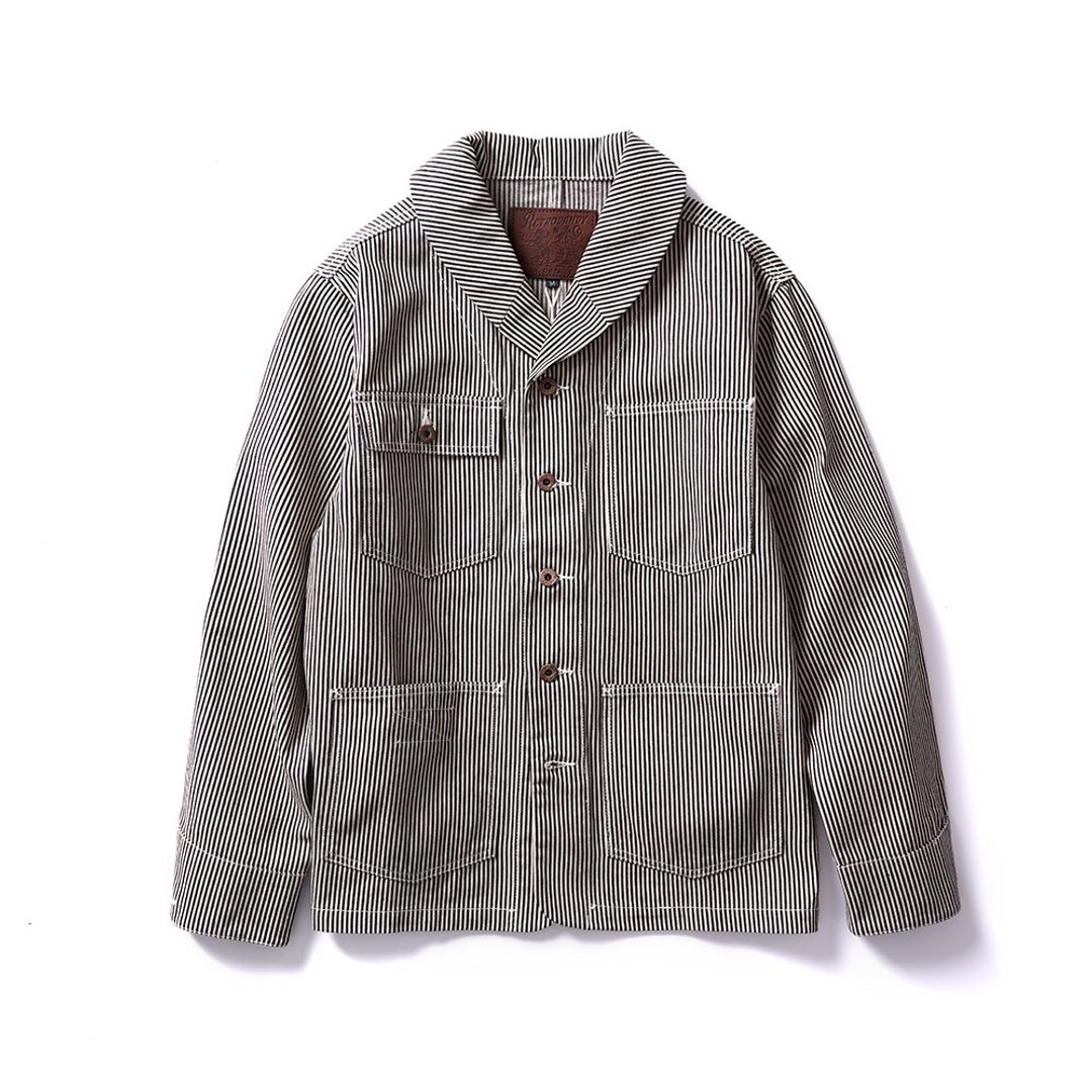 French Work Jacket - 条纹 Hickory - 男装外套 - 棉 多色