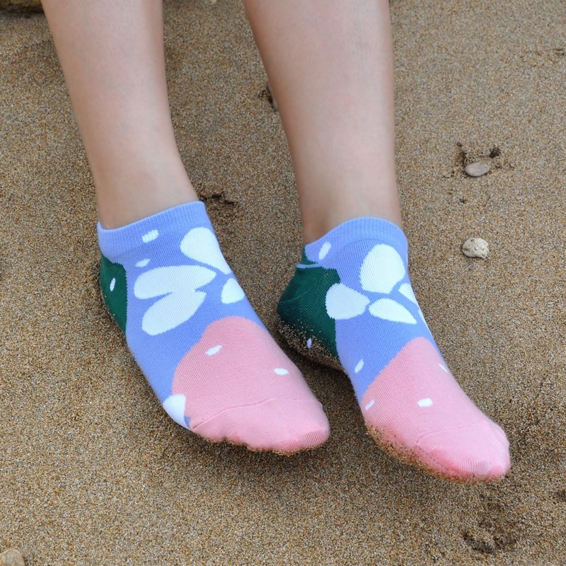 贝壳宝石 1:6 /紫/ 袜子 - 袜子 - 棉．麻 紫色