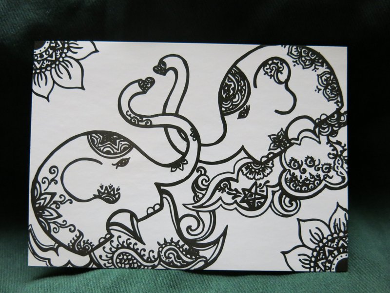 象 云之上 明信片 - 卡片/明信片 - 纸 白色