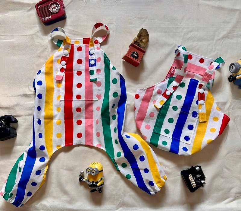 马戏团宠物吊带裤 - 衣/帽 - 棉．麻 红色